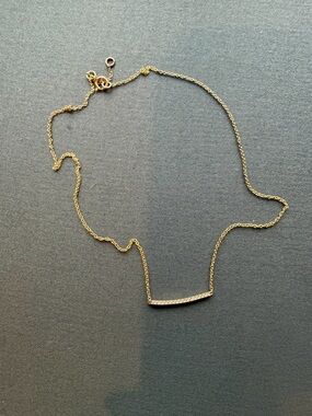 The Last Line 14K Gold & Pavé Diamond Bar Necklace